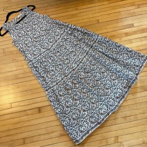 MAX STUDIO Mixed Ditzy Print Cotton Tiered Maxi Dress Cottagecore Boho Scandi